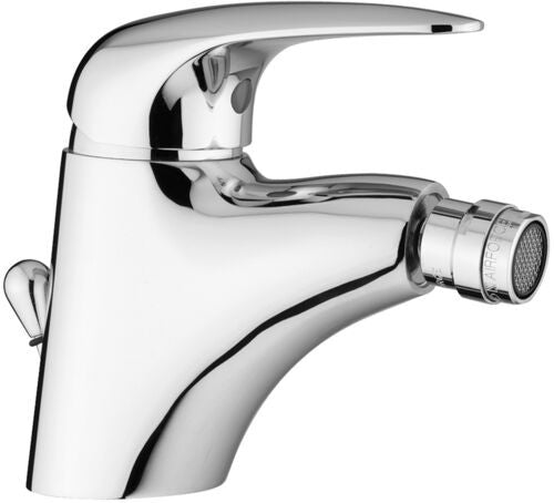 Paffoni Duemila Du130 Miscelatore bidet scarico automatico, dettaglio ravvicinato della finitura e del marchio