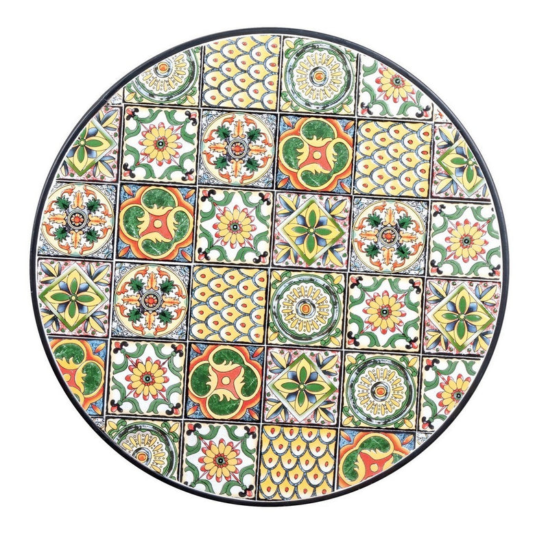 Andrea Bizzotto Naxos Tavolino Decoro Ceramica da Esterno Multicolore, dettaglio ravvicinato dei materiali