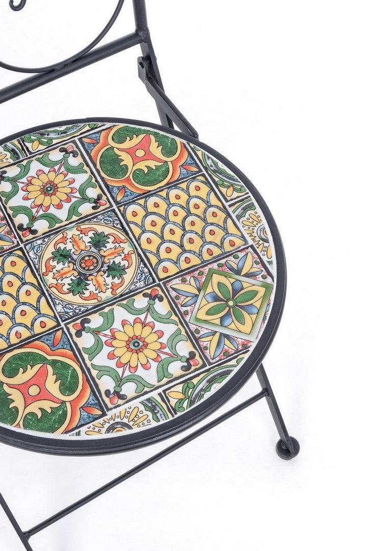 Andrea bizzotto Naxos sedia decoro ceramica da giardino Multicolore visto dall'alto, composizione e proporzioni
