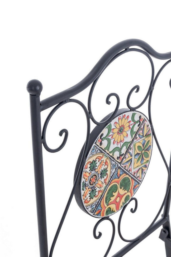 Andrea bizzotto Naxos sedia decoro ceramica da giardino Multicolore, dettaglio ravvicinato dei materiali