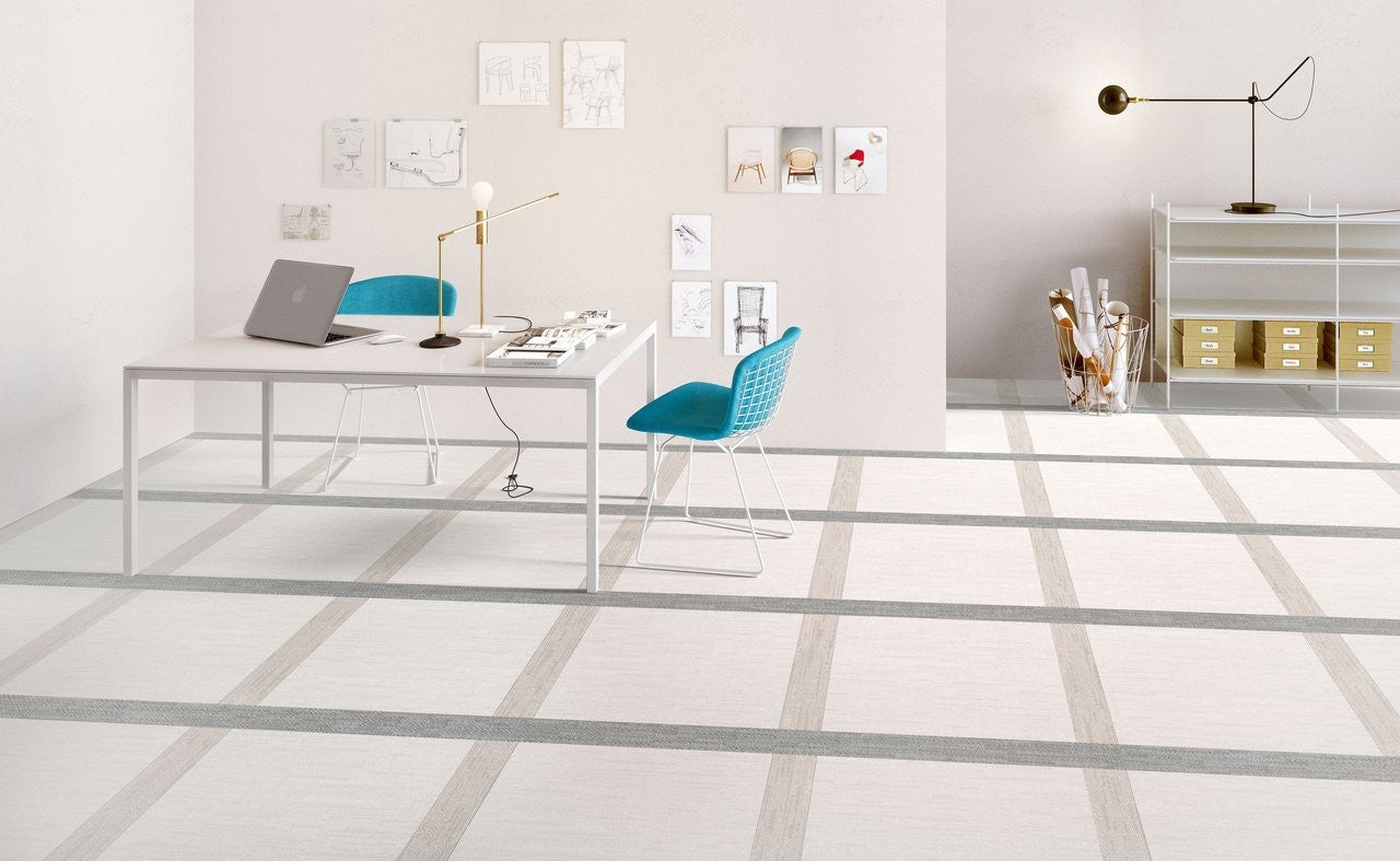 Pavimento rivestimento 90x90 Effetto Tessuto in Gres 10 mm in ceramica e rettificato, superficie e texture ravvicinata...
