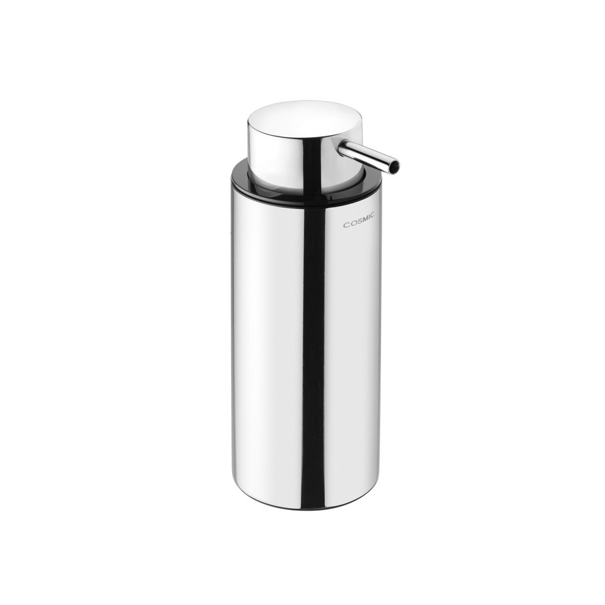 Dispenser sapone liquido da appoggio Inox Lucido Logic, dettaglio ravvicinato del materiale e dell'aggancio - Industrias...
