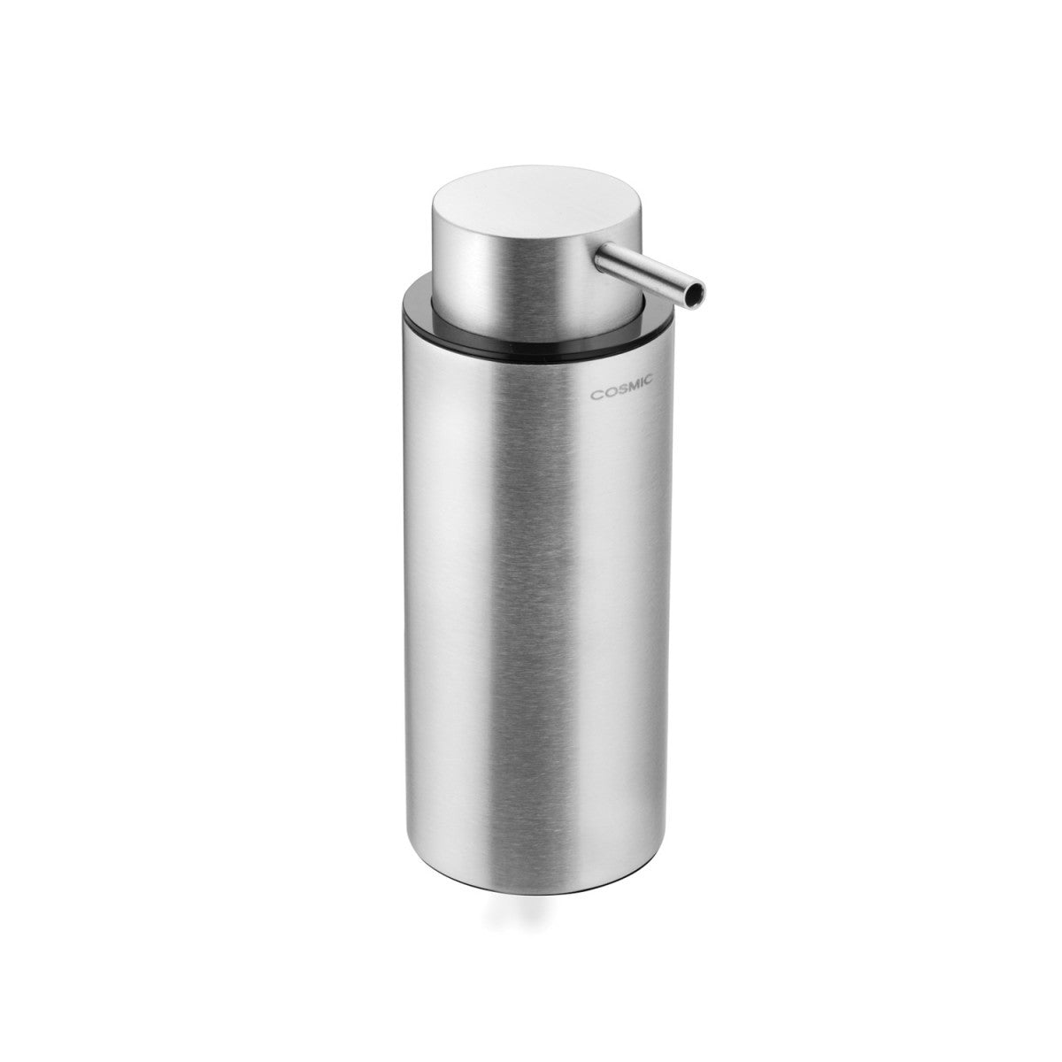 Dispenser sapone liquido 200 ml da appoggio in acciaio, dettaglio ravvicinato del materiale e dell'aggancio - Industrias...