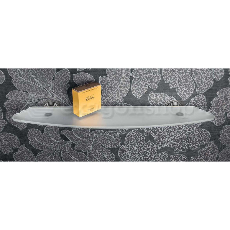 Colombo Hermitage Mensola 60 cm in Vetro Acidato Naturale installato in bagno moderno con ante in vetro temperato...