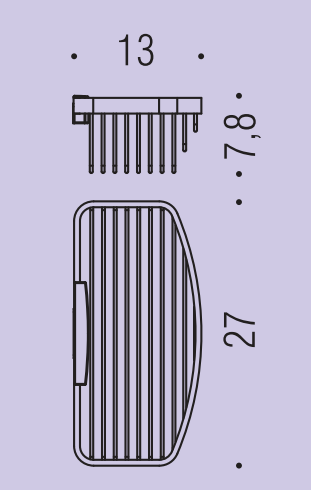 Colombo Design griglia portaoggetti H.7,8 per vasca doccia in bagno completo, vista d'insieme dell'ambiente