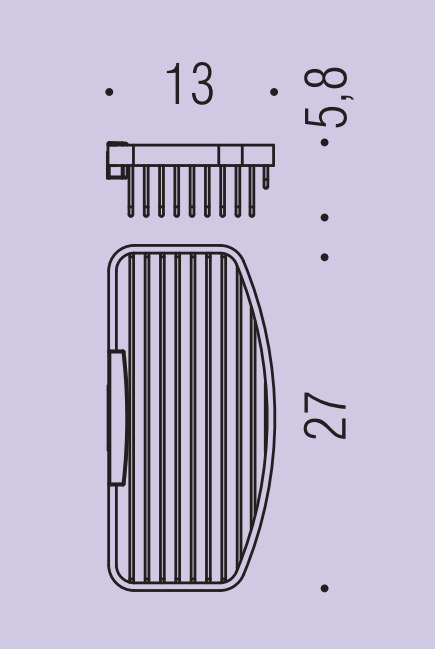 Colombo Design griglia portaoggetti sganciabile H.5,8 per, dettaglio dei profili e delle cerniere in alluminio