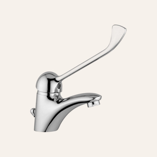 Paffoni Nettuno Due Nd305 Miscelatore lavabo con Leva in lucido ambientato su piano bagno con accessori