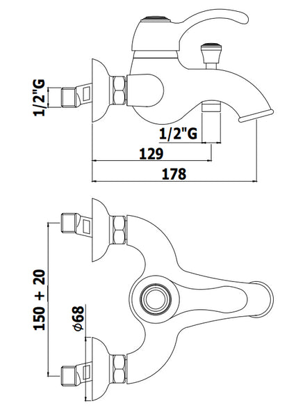 Paffoni Flavia Fa022 Miscelatore vasca Monocomando Esterno Cromo