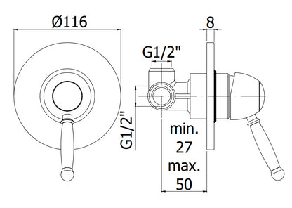 Paffoni Giorgia Gi011 Miscelatore doccia ad Incasso a muro Con Piastra 11 cm Cromo