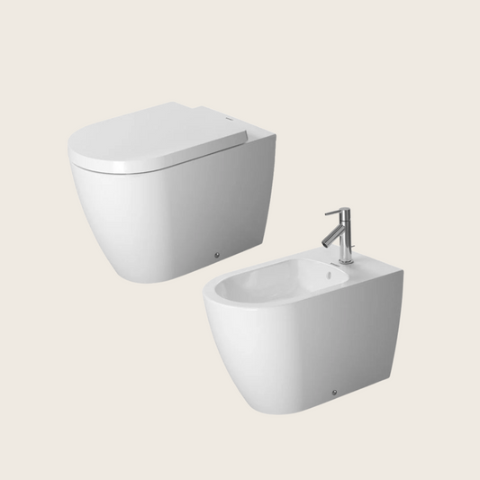 Duravit ME by Starck coppia sanitari Vaso Bidet A Pavimento 37x60 cm Sedile Rallentato Bianco