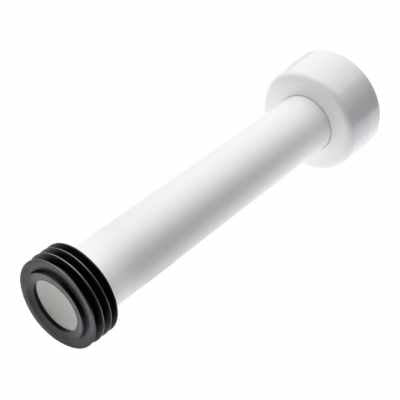 Tecebox Canotto Allacciamento Per Wc Pavimento 40mm, vista frontale della maniglia e della bocca di erogazione - Tece Italia