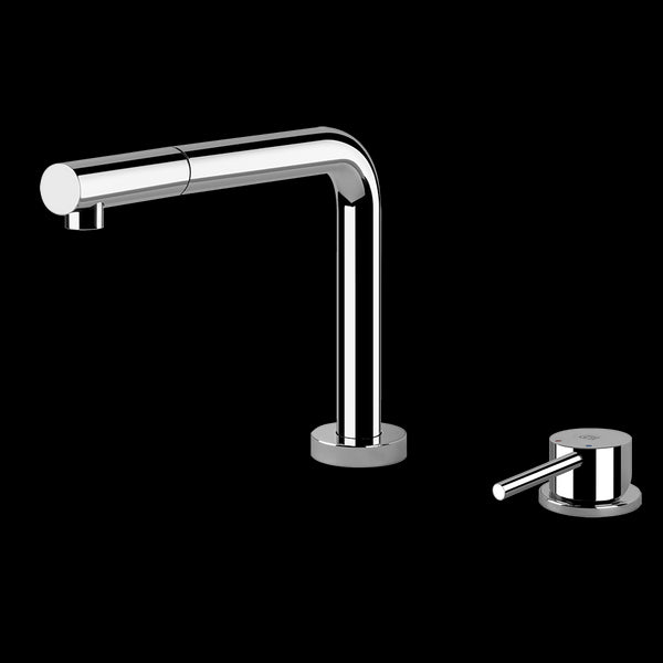 Miscelatore cucina monocomando sotto finestra con bocca estraibile a scomparsa con comando separato cromo Gessi Oxygene 50109