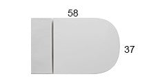 Globo Stockholm Multi vaso filo parete a pavimento con, vista laterale del profilo e della forma - Ceramica Globo