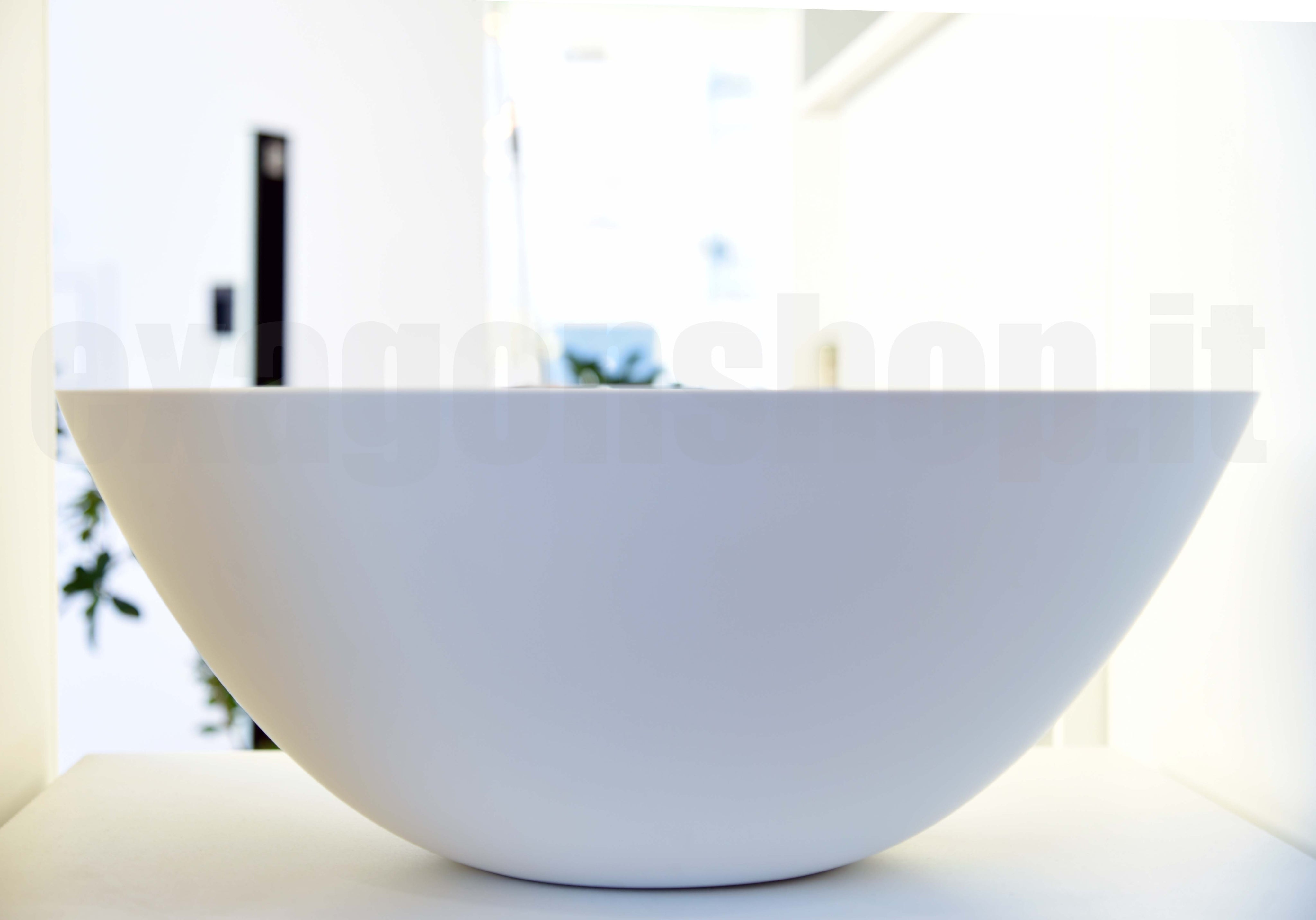 Antonio Lupi Tondomood Lavabo 50 cm In Flumood Bianco, vista frontale su sfondo bianco - Antonio Lupi Design