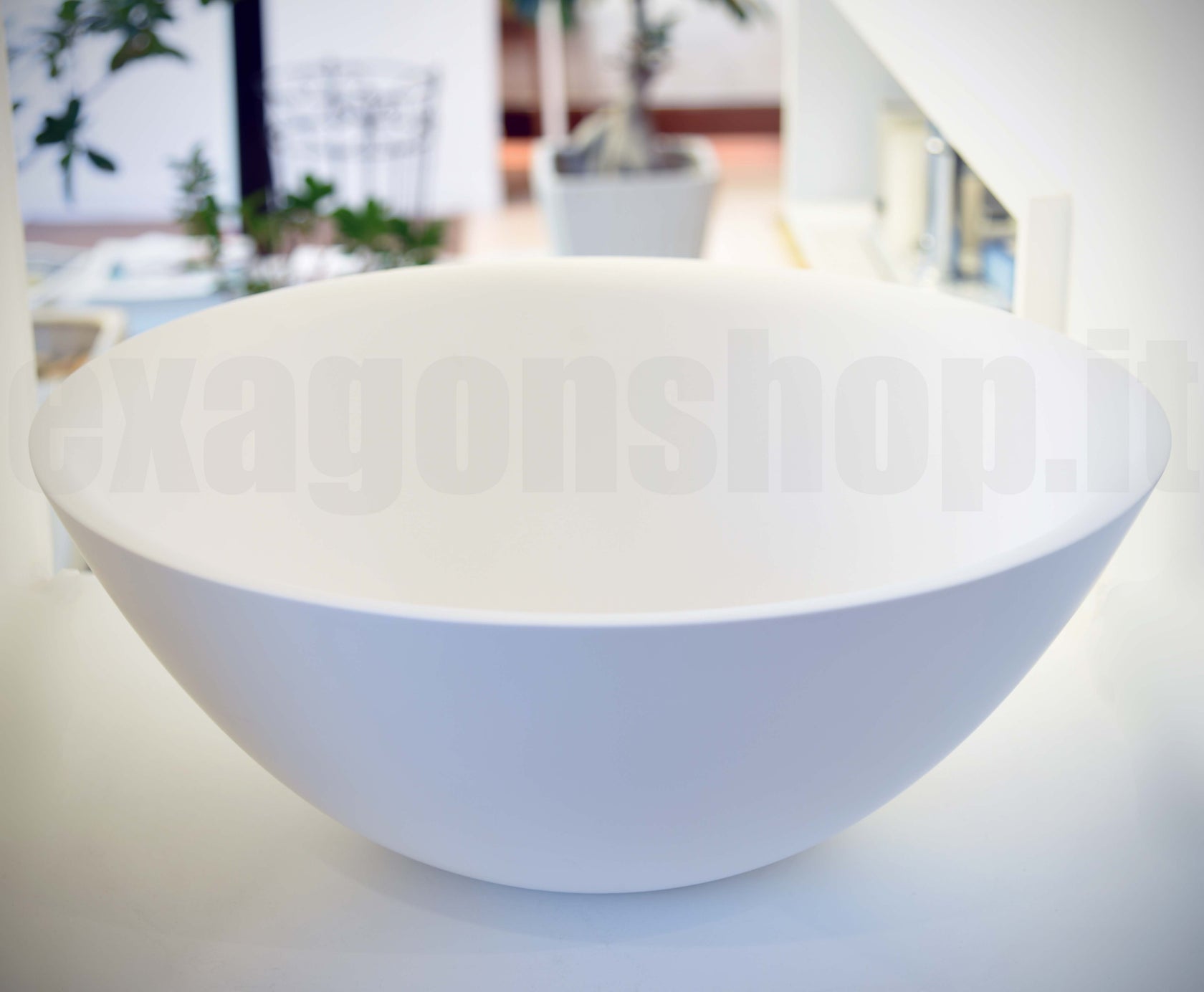 Antonio Lupi Tondomood Lavabo 50 cm In Flumood Bianco, vista laterale del profilo e della forma - Antonio Lupi Design
