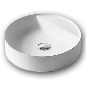 Antonio Lupi Simplotondo Lavabo 45 Cm In Flumood Bianco, vista frontale su sfondo bianco - Antonio Lupi Design