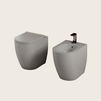 Ceramica Cielo Smile 53 Coppia Sanitari vaso e bidet a Pavimento Con Sedile Rallentato Bianco lucido