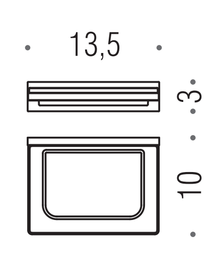 Colombo Look b1601 Porta Sapone a muro in vetro acidato naturale cromo