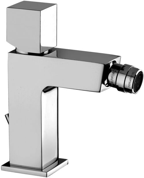 Paffoni Elle Elx135 Miscelatore bidet con Leva a Cubo E, dettaglio ravvicinato della finitura e del marchio