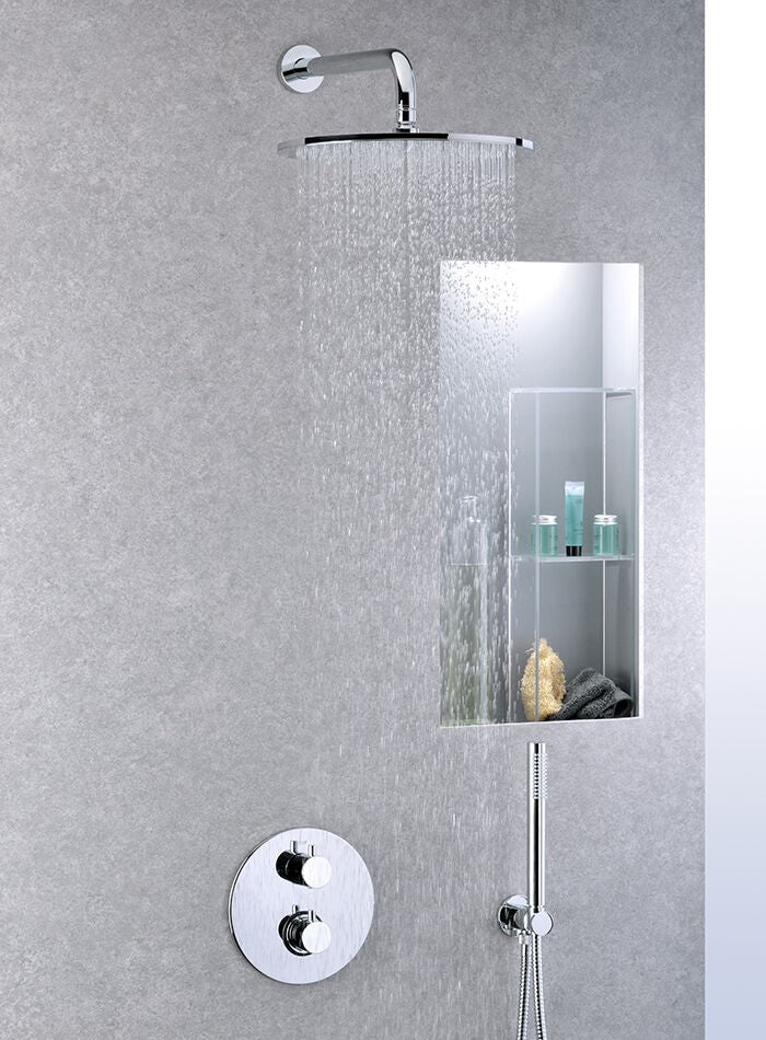 Paffoni Light Kitliq018 Kit Doccia tondo con miscelatore, componenti inclusi smontati: corpo incasso, placca e rosone