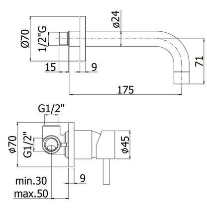 Paffoni Stick Sk006 70 Miscelatore Moncomando Lavabo con bocca 175 mm Cromo