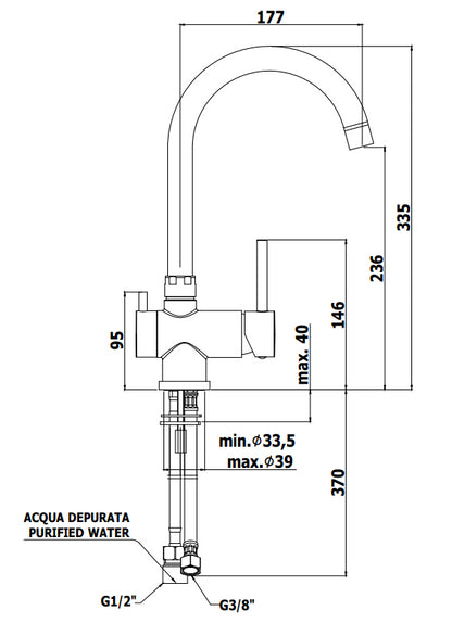 Paffoni Stick Sk190 Miscelatore Lavello Con Bocca Orientabile 3Â° ingresso per acqua depurata Cromo