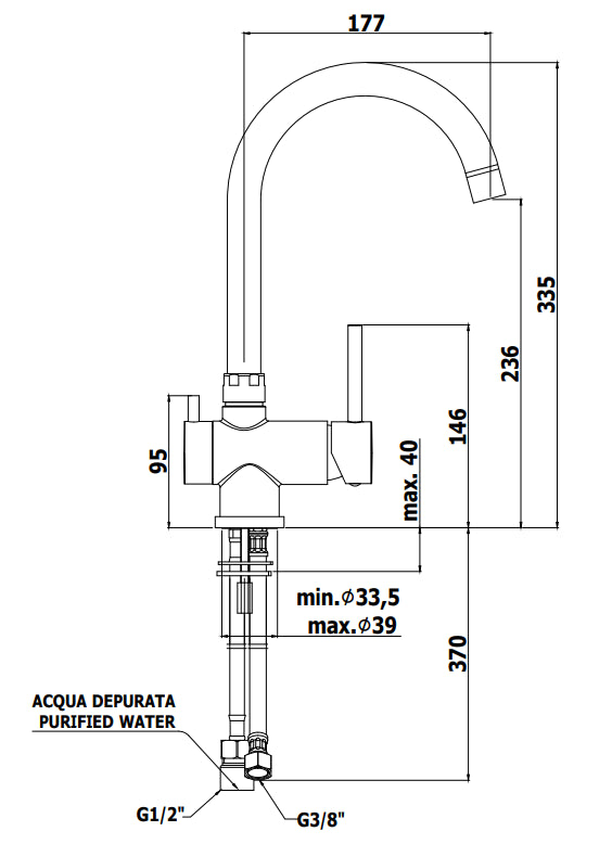Paffoni Stick Sk190 Miscelatore Lavello Con Bocca Orientabile 3Â° ingresso per acqua depurata Cromo
