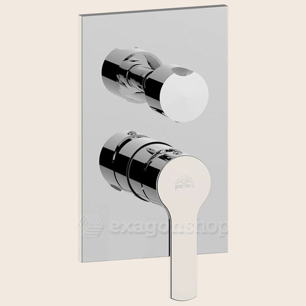 Paffoni West Ws018 Miscelatore Doccia Incasso 2 Utenze Con, vista frontale della maniglia e della bocca di erogazione