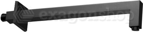 Paffoni Ringo West Zsof063 Braccio Doccia Quadro 40 Cm Nero, dettaglio ravvicinato della finitura e del marchio