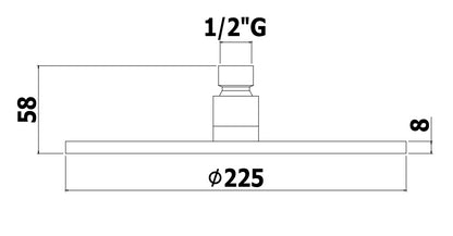 Paffoni Stick Zsof074 Soffione Master 225 Mm Con Snodo Nero Opaco