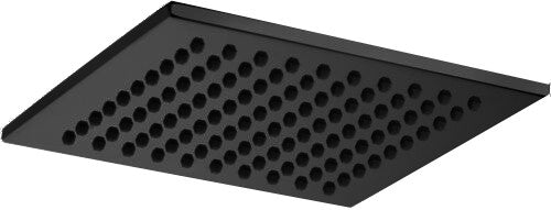 Paffoni Syncro soffione doccia 20x20 quadro 8 mm nero opaco, dettaglio ravvicinato della finitura e del marchio