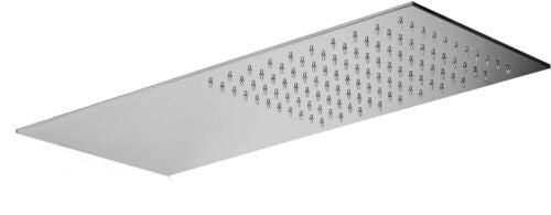 Paffoni Slim Soffione 50x22 a parete anticalcare cromo, dettaglio ravvicinato della finitura e del marchio