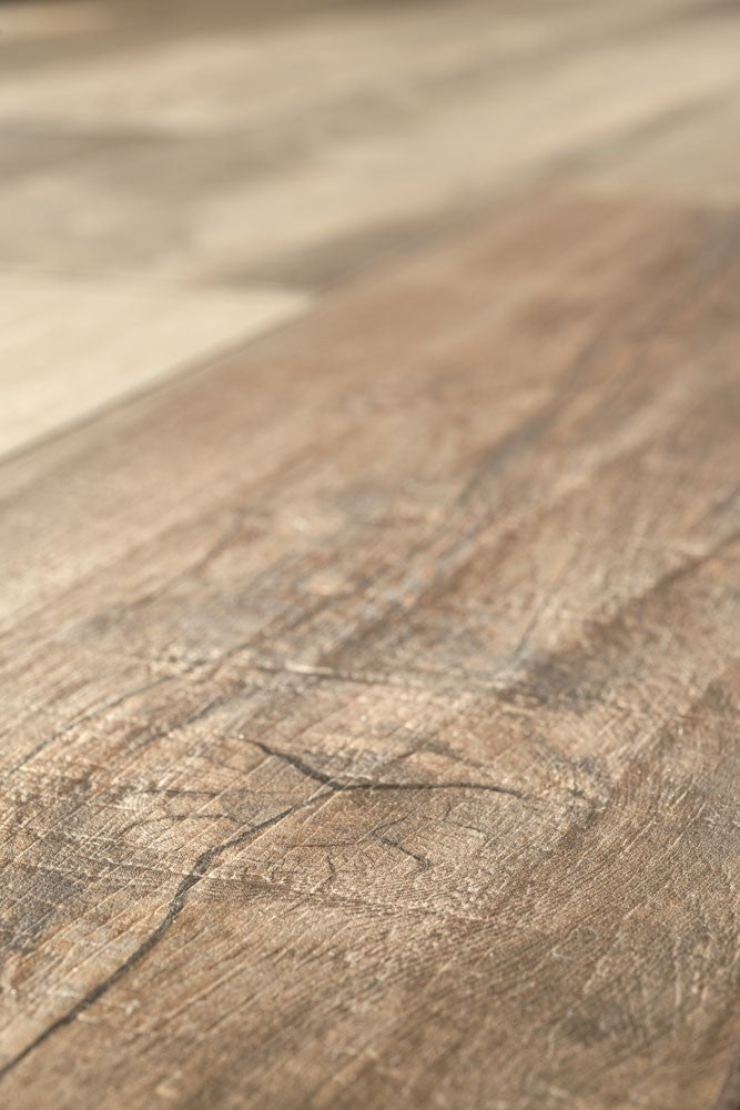 Blustyle Country Pavimento Rivestimento Effetto Legno, dettaglio ravvicinato della finitura e delle fughe
