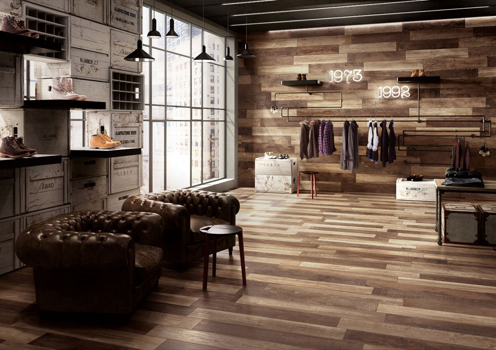 Blustyle Country Pavimento Rivestimento Effetto Legno, vista del formato e dello spessore