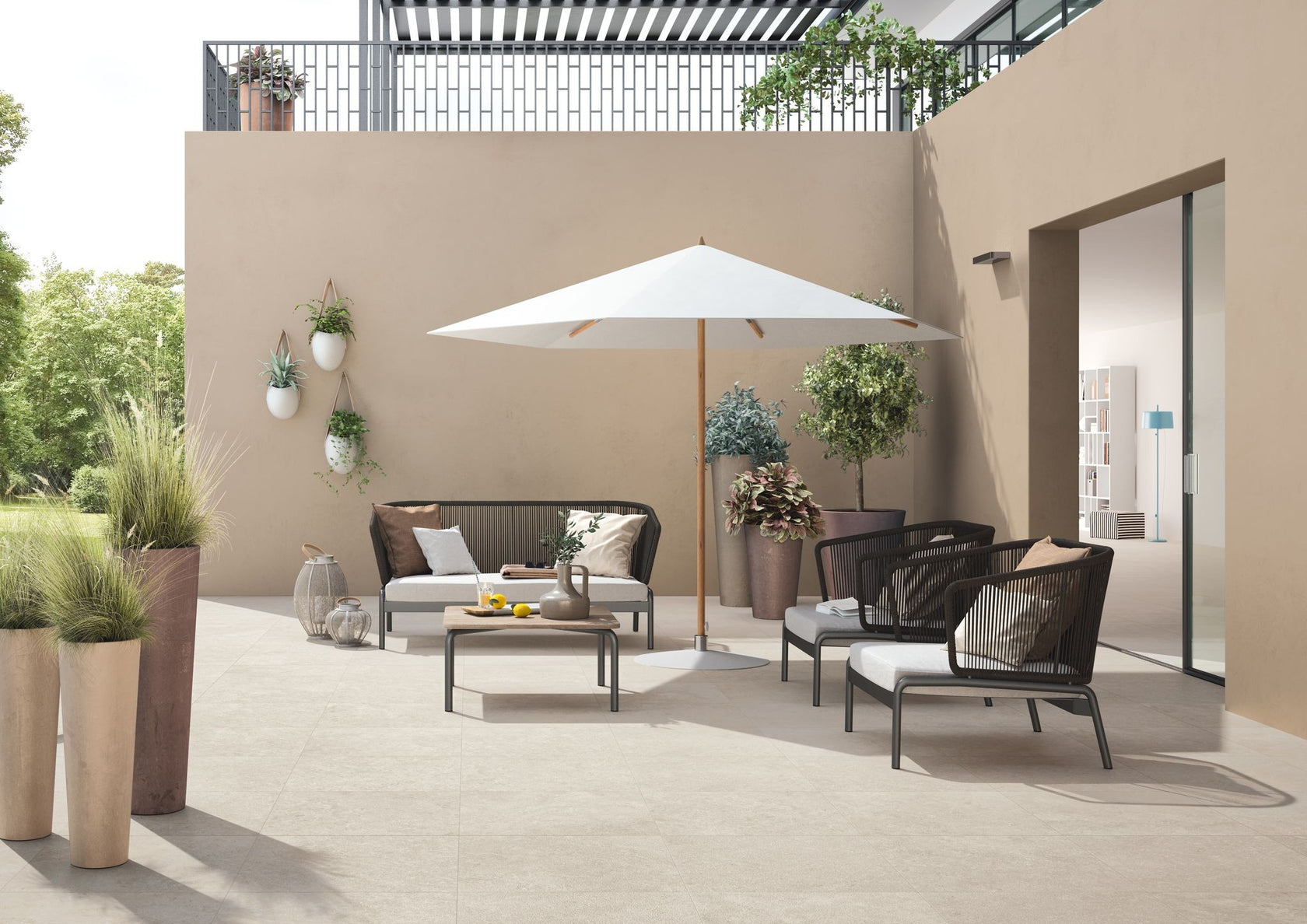 Cotto D'Este Secret Stone 14mm Pavimento Rivestimento 60x60 in ambientazione completa, vista d'insieme della stanza...