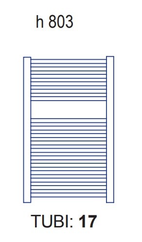 Radiatore scaldasalviette 803x500 mm ad acqua dritto 291 W in acciaio cromo Sanremo 100974 Lazzarini