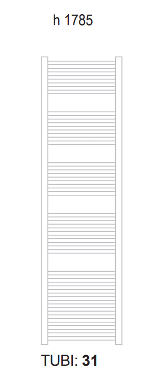 Lazzarini Bolzano Scaldasalviette 1785x500 dritto 763 W Bianco 382932