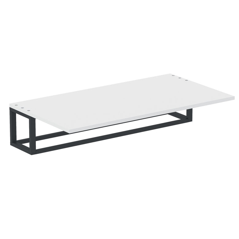 Cosmic The Grid mensola 55x30 con portasciugamani Nero Nero Satinato Bianco montato a parete, vista del design e della...