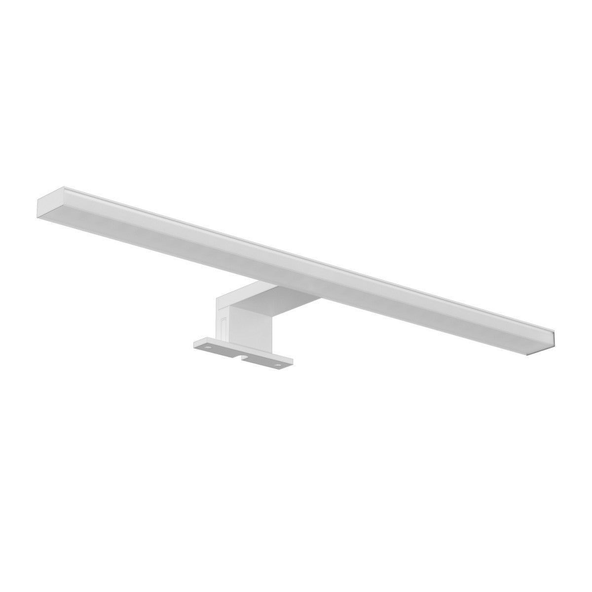 Lampada Led 45x11 per specchio Bianco Satinato The Grid accesa in ambiente, design e diffusione della luce - Industrias...