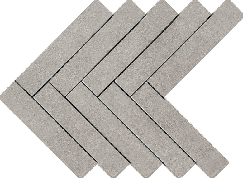 Pavimento rivestimento 44.9x61.6 acciaio mosaico spina di in porcellana, superficie e texture ravvicinata del gres
