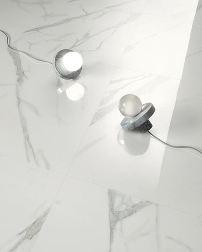 Pavimento Rivestimento 89x89 Cm Effetto Marmo Statuario Venato Lucido Ceramica Sant Agostino Themar CSASTVEK89