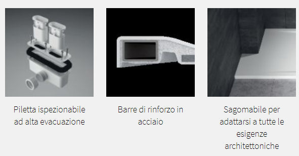 Novellini Custom Touch Piatto Doccia 100x80 a fondo liscio in acrilico bianco