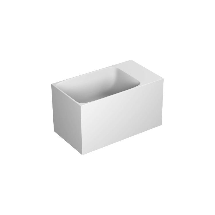 Antonio Lupi Calco Lavamani 25x45 In Flumood Texture Bianco, vista frontale su sfondo bianco - Antonio Lupi Design