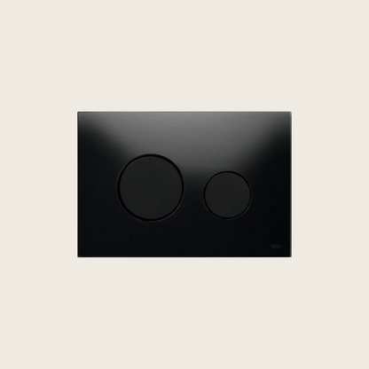 Tece teceloop 9240657 placca wc 2 pulsanti in vetro nero con tasti tondi neri