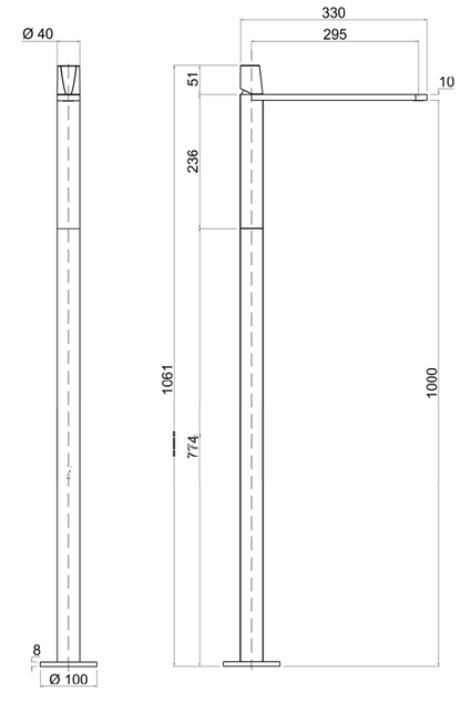 Antonio Lupi Indigo Miscelatore a Pavimento Grafite Nd902gr