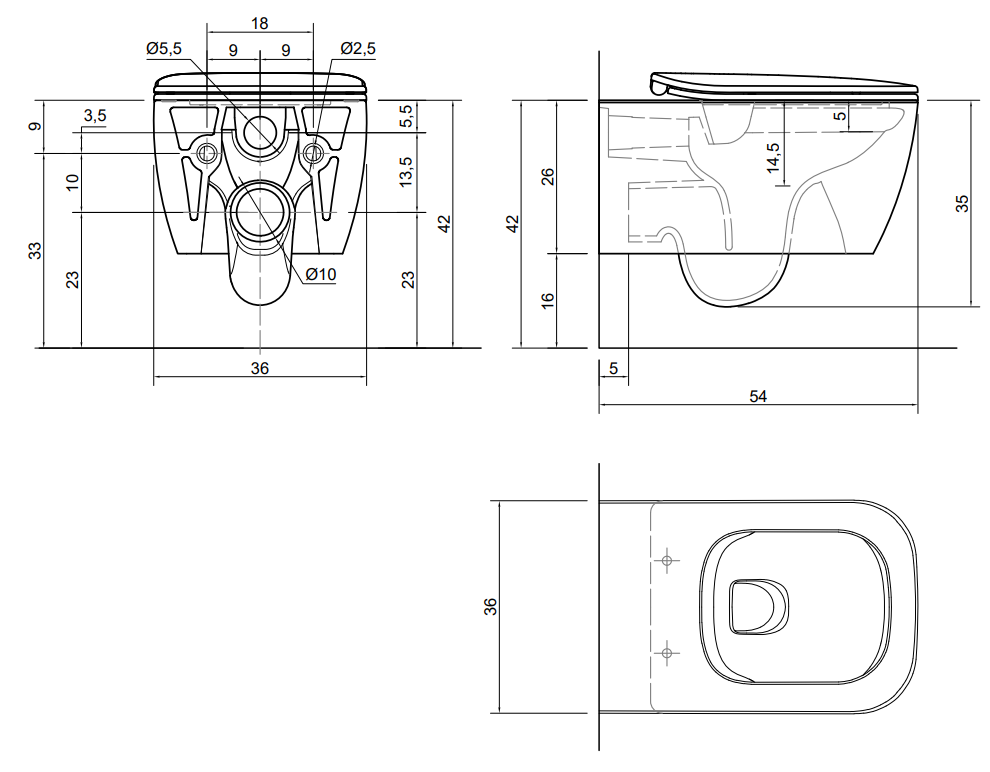 Antonio Lupi Design Komodo1 Vaso Sospeso Senza Brida Bianco, vista laterale del profilo e della forma