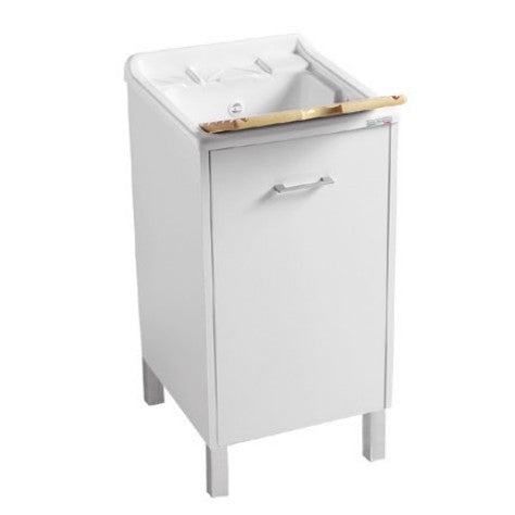 Colavene Domestica Mobile Lavatoio Con vasca lavapanni e Piedini 45x50x86 Cm Bianco