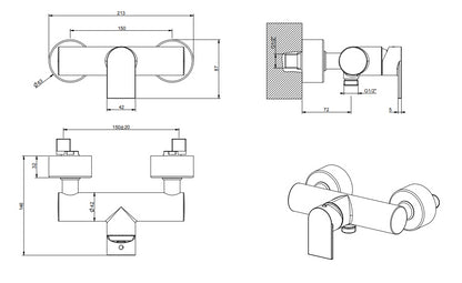 Miscelatore Esterno Doccia Cromo Via Manzoni 38631 Emporio Gessi