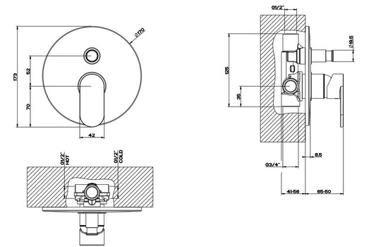 Parti Esterne Per Miscelatore Monocomando senza parte Incasso Cromo Via Bagutta 35956 Emporio Gessi