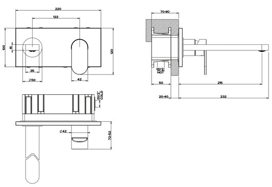 Parti Esterne Per Miscelatore Monocomando senza parte Incasso Con Bocca Cromo Via Bagutta 44913 Emporio Gessi